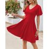 imageZeagoo Womens Summer Dress Casual Swing Floral Ruffle Short Sleeve Sundresses Beach Mini Aline Shift Dress 2025 with PocketsRed