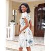 imageZeagoo Womens Summer Dress Casual Swing Floral Ruffle Short Sleeve Sundresses Beach Mini Aline Shift Dress 2025 with PocketsWhite
