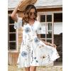 imageZeagoo Womens Summer Dress Casual Swing Floral Ruffle Short Sleeve Sundresses Beach Mini Aline Shift Dress 2025 with PocketsWhite