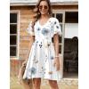 imageZeagoo Womens Summer Dress Casual Swing Floral Ruffle Short Sleeve Sundresses Beach Mini Aline Shift Dress 2025 with PocketsWhite