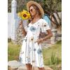 imageZeagoo Womens Summer Dress Casual Swing Floral Ruffle Short Sleeve Sundresses Beach Mini Aline Shift Dress 2025 with PocketsWhite