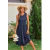 imageZeagoo Womens Summer Tank Midi Dress with Pockets Floral Sleeveless ALine Casual Loose TShirt Dresses Beach Sundress 202501blue Round Dot