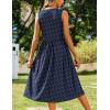 imageZeagoo Womens Summer Tank Midi Dress with Pockets Floral Sleeveless ALine Casual Loose TShirt Dresses Beach Sundress 202501blue Round Dot