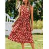 imageZeagoo Womens Summer Tank Midi Dress with Pockets Floral Sleeveless ALine Casual Loose TShirt Dresses Beach Sundress 202501red Floral