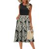 imageZeagoo Womens Summer Tank Midi Dress with Pockets Floral Sleeveless ALine Casual Loose TShirt Dresses Beach Sundress 202502black Floral