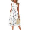 imageZeagoo Womens Summer Tank Midi Dress with Pockets Floral Sleeveless ALine Casual Loose TShirt Dresses Beach Sundress 202502white Floral