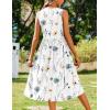 imageZeagoo Womens Summer Tank Midi Dress with Pockets Floral Sleeveless ALine Casual Loose TShirt Dresses Beach Sundress 202502white Floral