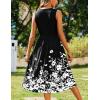 imageZeagoo Womens Summer Tank Midi Dress with Pockets Floral Sleeveless ALine Casual Loose TShirt Dresses Beach Sundress 2025Black Small Floral
