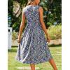imageZeagoo Womens Summer Tank Midi Dress with Pockets Floral Sleeveless ALine Casual Loose TShirt Dresses Beach Sundress 2025Blue Flower Print
