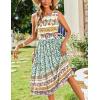 imageZeagoo Womens Summer Tank Midi Dress with Pockets Floral Sleeveless ALine Casual Loose TShirt Dresses Beach Sundress 2025Blue Yellow Ethnic Print