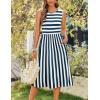imageZeagoo Womens Summer Tank Midi Dress with Pockets Floral Sleeveless ALine Casual Loose TShirt Dresses Beach Sundress 2025Bluewhite Stripe