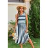 imageZeagoo Womens Summer Tank Midi Dress with Pockets Floral Sleeveless ALine Casual Loose TShirt Dresses Beach Sundress 2025Bluewhite Stripe