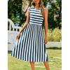 imageZeagoo Womens Summer Tank Midi Dress with Pockets Floral Sleeveless ALine Casual Loose TShirt Dresses Beach Sundress 2025Bluewhite Stripe