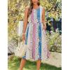 imageZeagoo Womens Summer Tank Midi Dress with Pockets Floral Sleeveless ALine Casual Loose TShirt Dresses Beach Sundress 2025Colorful Print