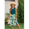 imageZeagoo Womens Summer Tank Midi Dress with Pockets Floral Sleeveless ALine Casual Loose TShirt Dresses Beach Sundress 2025Green Floral2 s