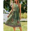 imageZeagoo Womens Summer Tank Midi Dress with Pockets Floral Sleeveless ALine Casual Loose TShirt Dresses Beach Sundress 2025Green Printed