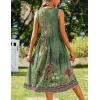 imageZeagoo Womens Summer Tank Midi Dress with Pockets Floral Sleeveless ALine Casual Loose TShirt Dresses Beach Sundress 2025Green Printed