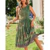 imageZeagoo Womens Summer Tank Midi Dress with Pockets Floral Sleeveless ALine Casual Loose TShirt Dresses Beach Sundress 2025Green Printed