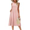 imageZeagoo Womens Summer Tank Midi Dress with Pockets Floral Sleeveless ALine Casual Loose TShirt Dresses Beach Sundress 2025Pink Floral