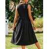 imageZeagoo Womens Summer Tank Midi Dress with Pockets Floral Sleeveless ALine Casual Loose TShirt Dresses Beach Sundress 2025Solid Black