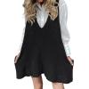 imageZeagoo Womens Sweater Vest Dress Pattern Knitted Pullovers Sweaters V Neck Tank Sweater Dress with PocketsBlack