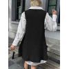 imageZeagoo Womens Sweater Vest Dress Pattern Knitted Pullovers Sweaters V Neck Tank Sweater Dress with PocketsBlack