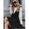 imageZeagoo Womens Sweater Vest Dress Pattern Knitted Pullovers Sweaters V Neck Tank Sweater Dress with PocketsBlack