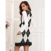 imageZeagoo Womens Sweater Vest Dress Pattern Knitted Pullovers Sweaters V Neck Tank Sweater Dress with PocketsBlack Argyle