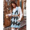 imageZeagoo Womens Sweater Vest Dress Pattern Knitted Pullovers Sweaters V Neck Tank Sweater Dress with PocketsBlue Argyle
