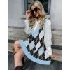 imageZeagoo Womens Sweater Vest Dress Pattern Knitted Pullovers Sweaters V Neck Tank Sweater Dress with PocketsBlue Argyle