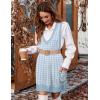 imageZeagoo Womens Sweater Vest Dress Pattern Knitted Pullovers Sweaters V Neck Tank Sweater Dress with PocketsBlue Houndstooth