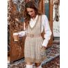 imageZeagoo Womens Sweater Vest Dress Pattern Knitted Pullovers Sweaters V Neck Tank Sweater Dress with PocketsBrown Houndstooth