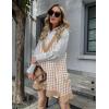 imageZeagoo Womens Sweater Vest Dress Pattern Knitted Pullovers Sweaters V Neck Tank Sweater Dress with PocketsBrown Houndstooth