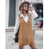 imageZeagoo Womens Sweater Vest Dress Pattern Knitted Pullovers Sweaters V Neck Tank Sweater Dress with PocketsCamel