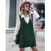 imageZeagoo Womens Sweater Vest Dress Pattern Knitted Pullovers Sweaters V Neck Tank Sweater Dress with PocketsDark Green