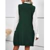 imageZeagoo Womens Sweater Vest Dress Pattern Knitted Pullovers Sweaters V Neck Tank Sweater Dress with PocketsDark Green