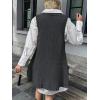 imageZeagoo Womens Sweater Vest Dress Pattern Knitted Pullovers Sweaters V Neck Tank Sweater Dress with PocketsDark Grey