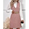 imageZeagoo Womens Sweater Vest Dress Pattern Knitted Pullovers Sweaters V Neck Tank Sweater Dress with PocketsDusty Pink