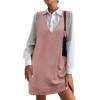 imageZeagoo Womens Sweater Vest Dress Pattern Knitted Pullovers Sweaters V Neck Tank Sweater Dress with PocketsDusty Pink