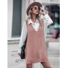 imageZeagoo Womens Sweater Vest Dress Pattern Knitted Pullovers Sweaters V Neck Tank Sweater Dress with PocketsDusty Pink