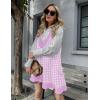 imageZeagoo Womens Sweater Vest Dress Pattern Knitted Pullovers Sweaters V Neck Tank Sweater Dress with PocketsPurple Houndstooth