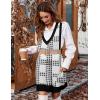 imageZeagoo Womens Sweater Vest Dress Pattern Knitted Pullovers Sweaters V Neck Tank Sweater Dress with PocketsWhite Plaid