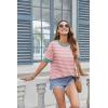 imageZeagoo Womens Tops Casual Oversized Short Sleeve Sweatshirt Summer Striped Shirt Crewneck Pullover Loose T Shirts BlouseA Pinkwhite