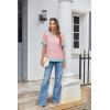 imageZeagoo Womens Tops Casual Oversized Short Sleeve Sweatshirt Summer Striped Shirt Crewneck Pullover Loose T Shirts BlouseA Pinkwhite