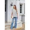 imageZeagoo Womens Tops Casual Oversized Short Sleeve Sweatshirt Summer Striped Shirt Crewneck Pullover Loose T Shirts BlouseA Whiteblack