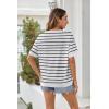 imageZeagoo Womens Tops Casual Oversized Short Sleeve Sweatshirt Summer Striped Shirt Crewneck Pullover Loose T Shirts BlouseA Whiteblack