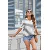 imageZeagoo Womens Tops Casual Oversized Short Sleeve Sweatshirt Summer Striped Shirt Crewneck Pullover Loose T Shirts BlouseA Whiteblack
