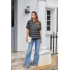 imageZeagoo Womens Tops Casual Oversized Short Sleeve Sweatshirt Summer Striped Shirt Crewneck Pullover Loose T Shirts BlouseBlackwhite1