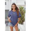 imageZeagoo Womens Tops Casual Oversized Short Sleeve Sweatshirt Summer Striped Shirt Crewneck Pullover Loose T Shirts BlouseBluewhite