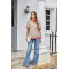 imageZeagoo Womens Tops Casual Oversized Short Sleeve Sweatshirt Summer Striped Shirt Crewneck Pullover Loose T Shirts BlouseCaramelwhite